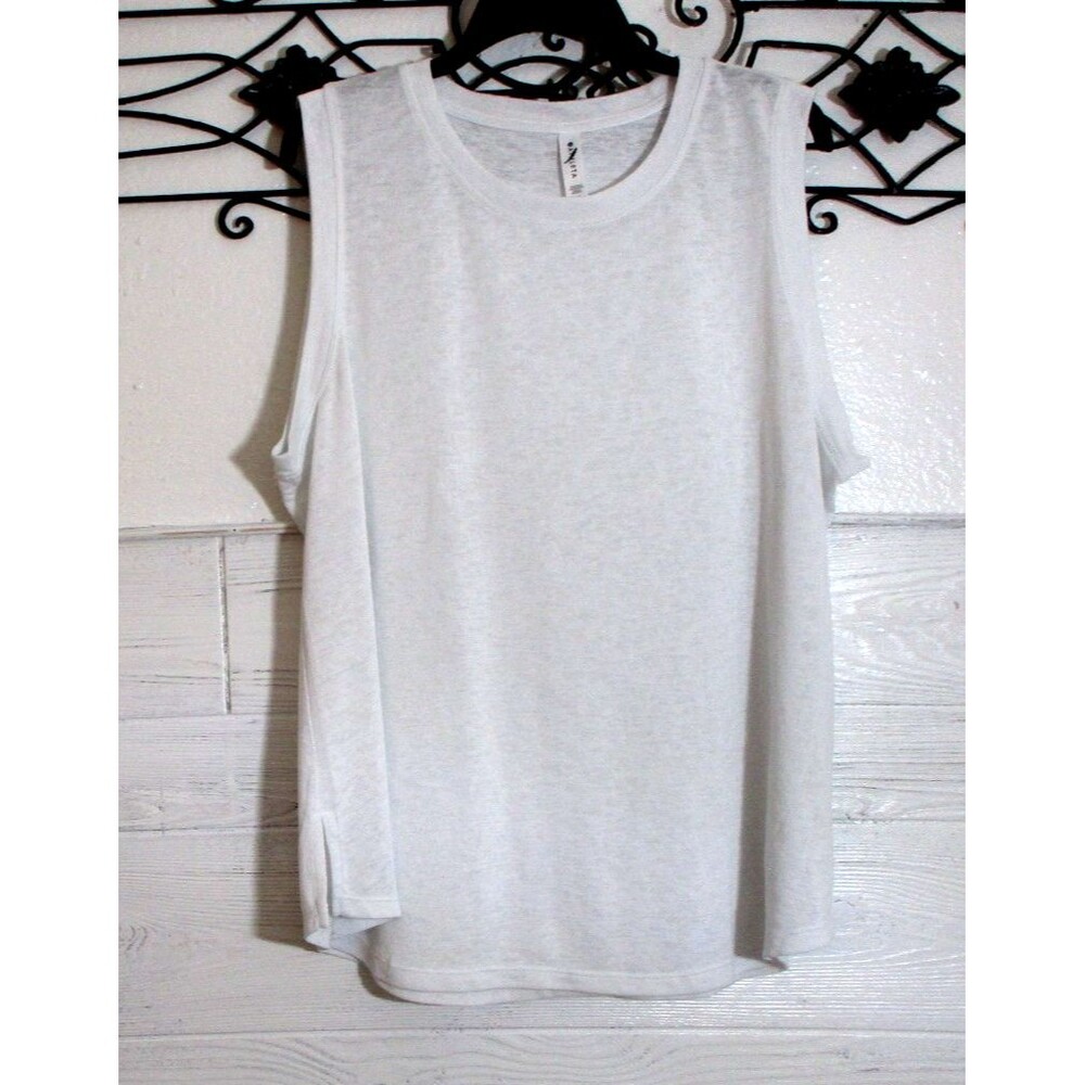 Athleta Knit Top Women's Size 1X White Sleeveless Round Neck